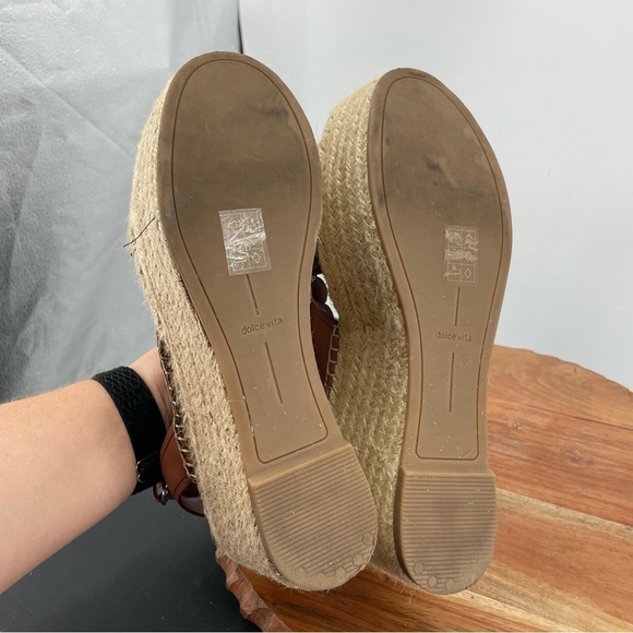 Dolce Vita Brown Leather Carsie Platform Espadrilles Sz 10 - Picture 8 of 8